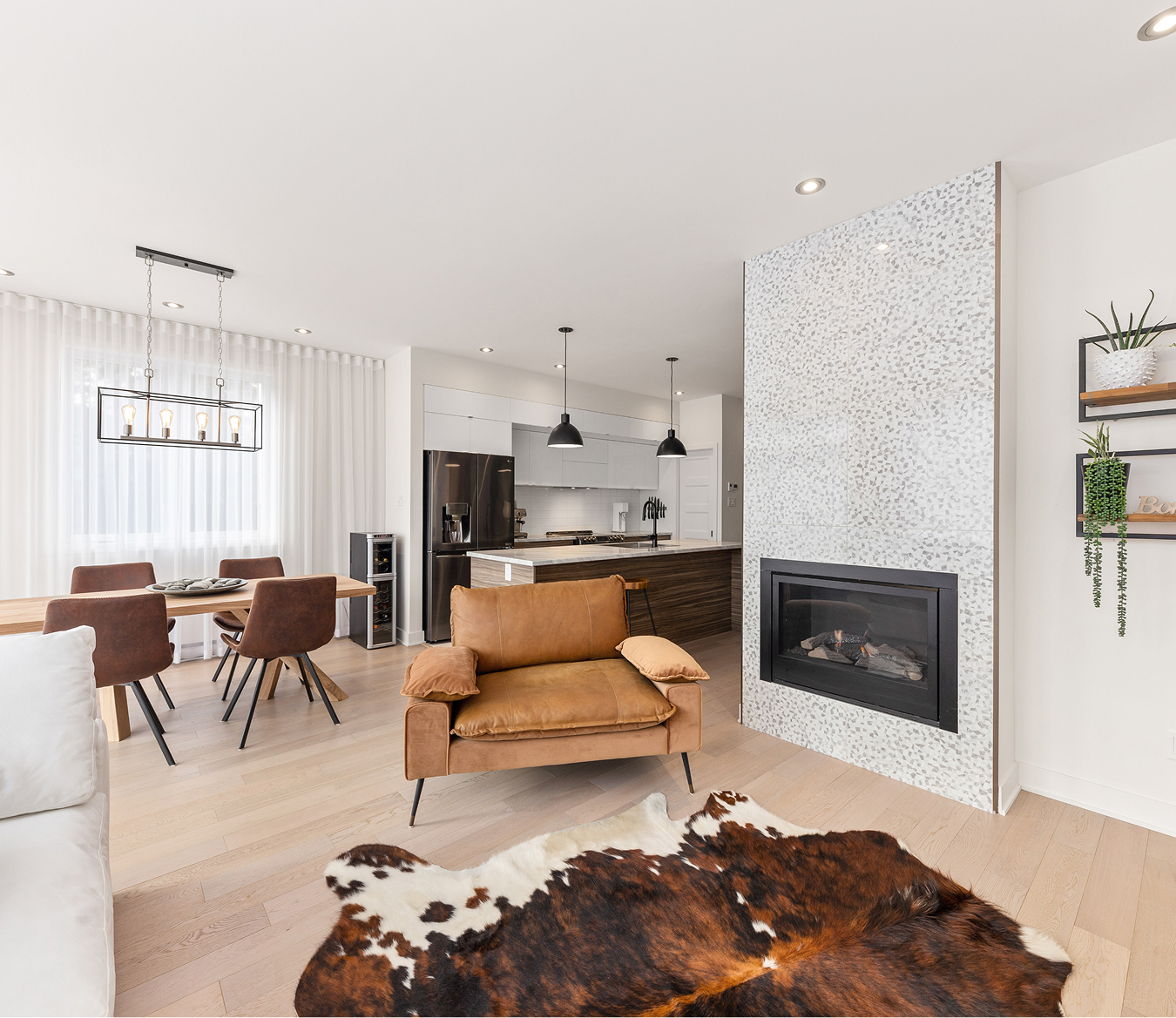 Salon air ouverte style scandinave au projet immobilier Azimut de Boisbriand - Habita Nord-Est