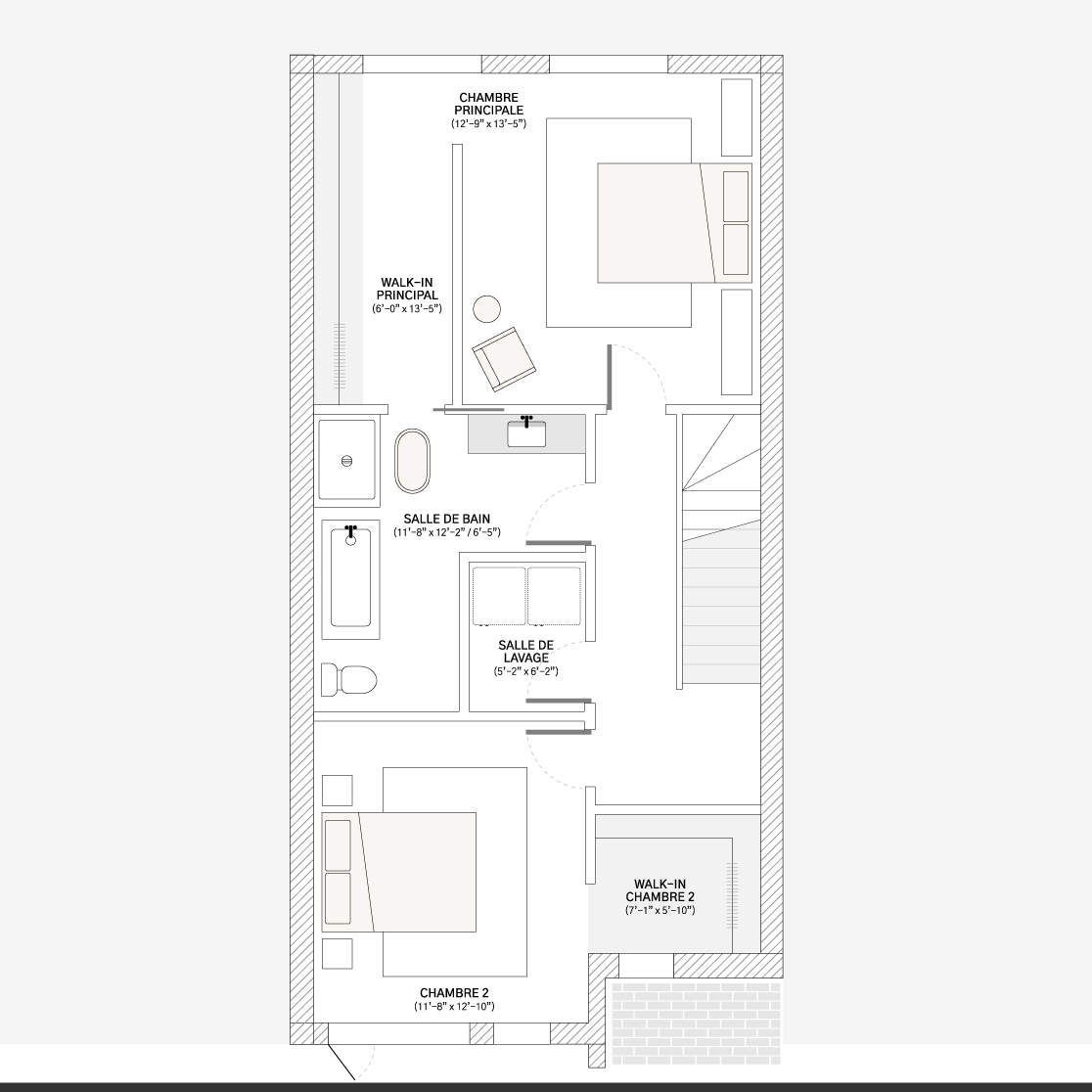 Plan intérieur maison de ville au projet immobilier Norcité 2 à Mirabel - Habita Nord-Est