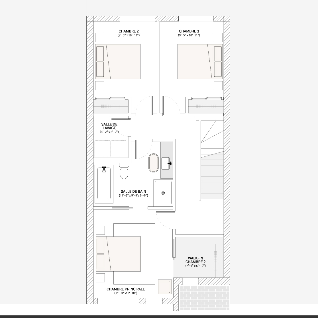Plan intérieur maison de ville au projet immobilier Norcité 2 à Mirabel - Habita Nord-Est