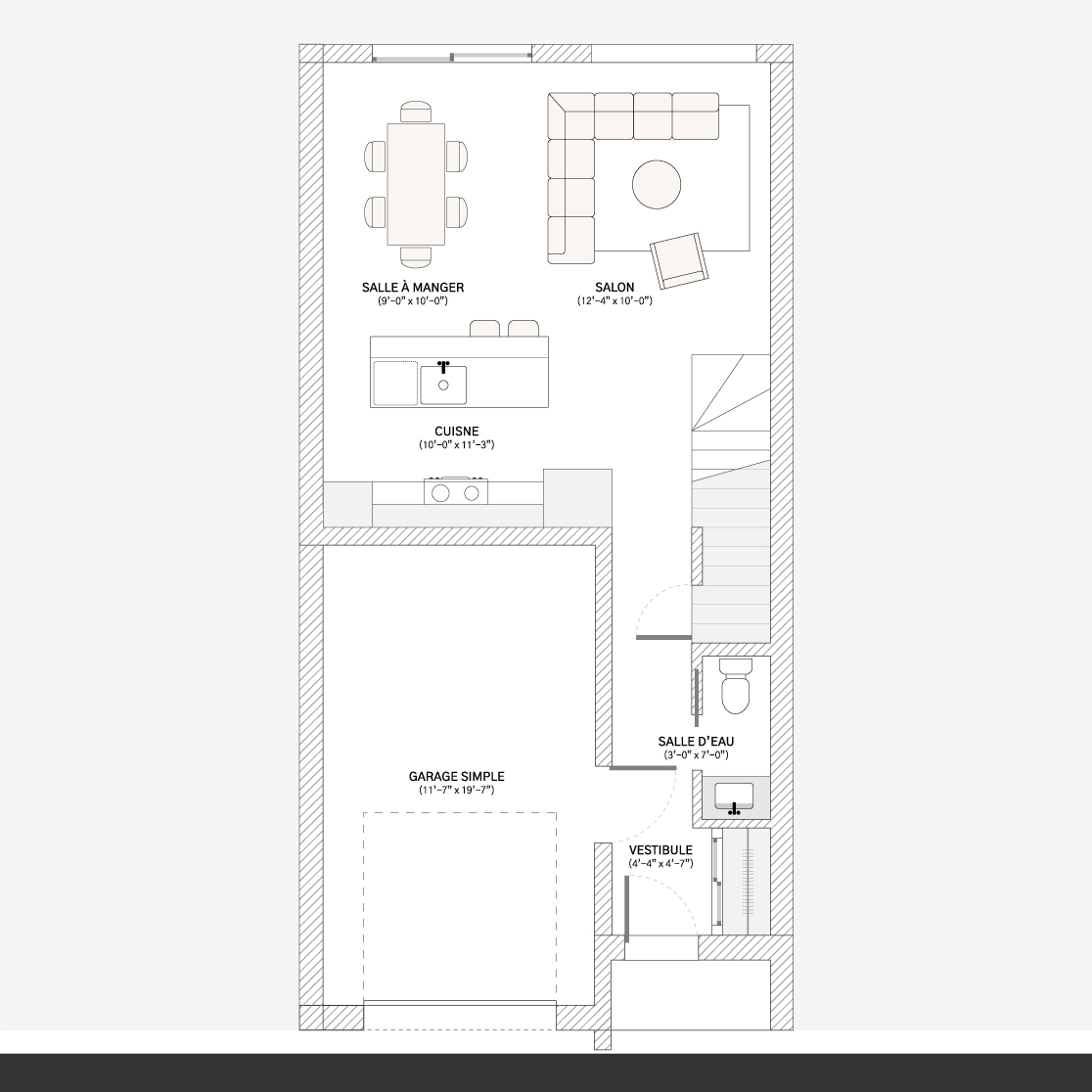 Plan intérieur maison de ville au projet immobilier Norcité 2 à Mirabel - Habita Nord-Est