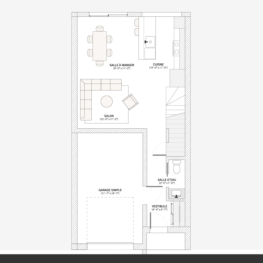 Plan intérieur maison de ville au projet immobilier Norcité 2 à Mirabel - Habita Nord-Est