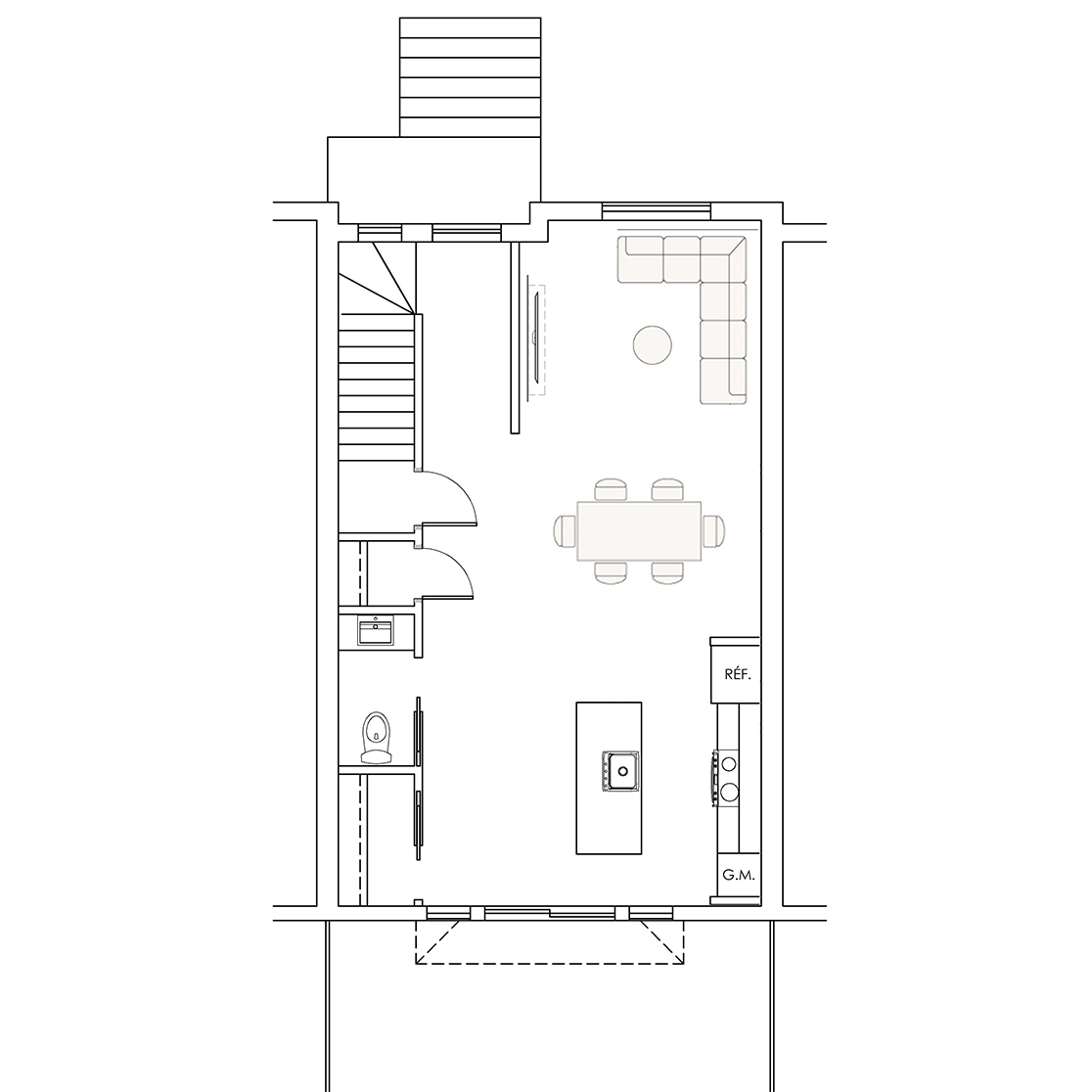 Plan intérieur maison de ville au projet immobilier Azimut de Boisbriand - Habita Nord-Est